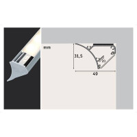 LED Strip Profil Corner 1m Grau