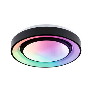 LED Deckenleuchte Rainbow mit Regenbogeneffekt RGBW+ 750lm 230V 22W dimmbar Schwarz Weiß