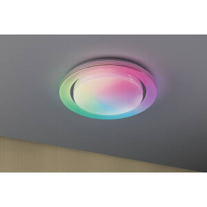 LED Deckenleuchte Rainbow mit Regenbogeneffekt RGBW+ 1600lm 230V 22W dimmbar Chrom Weiß