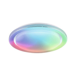 LED Deckenleuchte Rainbow mit Regenbogeneffekt RGBW+ 2800lm 230V 38,5W dimmbar Chrom Weiß