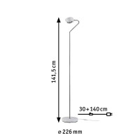 LED Stehleuchte 3-Step-Dim Ramos 2700K 840lm / 320lm 7,5 / 1x3,5W Weiß matt Chrom