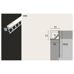 LumiTiles LED Strip Profil Frame 2m Alu eloxiert Satin