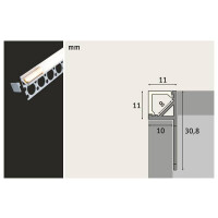 LumiTiles LED Strip Profil Frame 1m Alu eloxiert Satin