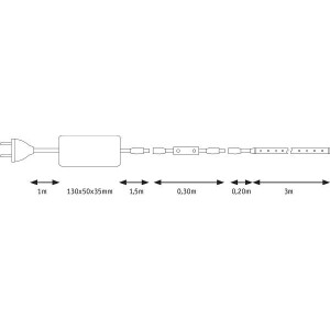 SimpLED Power LED Strip Neutralweiß inkl. Dimm/Switch Komplettset 3m beschichtet 33W 3300lm 4000K 48VA
