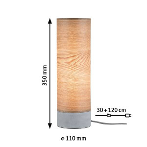 Neordic Tischleuchte Skadi E14 max. 20W Holz Grau Holz Beton