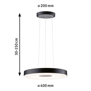 LED Pendelleuchte Smart Home Zigbee Puric Pane 2700K 1.200lm / 700lm 11 / 1x7W Schwarz Grau dimmbar