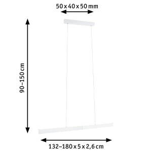LED Pendelleuchte Smart Home Zigbee Aptare 2700K 2.050lm / 2.050lm 2x18 / 1x18W Weiß matt dimmbar