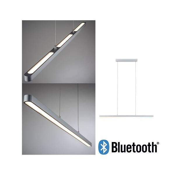 LED Pendelleuchte Smart Home Bluetooth Lento Tunable White 1800lm 43W Chrom matt dimmbar