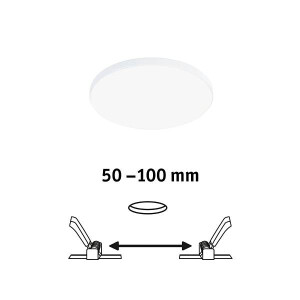 VariFit LED Einbaupanel Veluna Edge IP44 rund 120mm 650lm 4000K Weiß