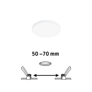 VariFit LED Einbaupanel Veluna Edge IP44 rund 90mm 500lm 4000K Weiß dimmbar