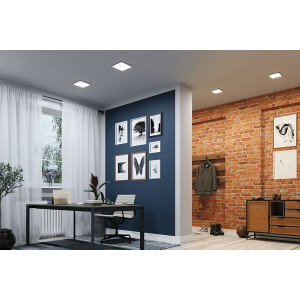 VariFit LED Einbaupanel Smart Home Zigbee Areo IP44 eckig 175x175mm Tunable White Schwarz dimmbar