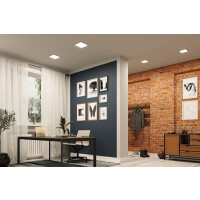VariFit LED Einbaupanel Smart Home Zigbee Areo IP44 eckig 175x175mm Tunable White Schwarz dimmbar