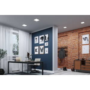 VariFit LED Einbaupanel Smart Home Zigbee Areo IP44 eckig 230x230mm Tunable White Schwarz dimmbar