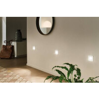 LED Wandeinbauleuchte Wall eckig 78x35mm 1,7W 65lm 230V 2700K Weiß