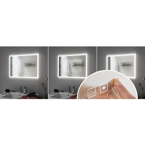 HomeSpa LED Leuchtspiegel Mirra IP44 White Switch 1600lm 230V 22W dimmbar Chrom Weiß