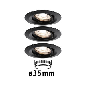 LED Einbauleuchte Easy Dim Nova Mini Plus Coin Basisset schwenkbar rund 66mm 15° Coin 3x4W 3x310lm 230V 2700K Schwarz matt