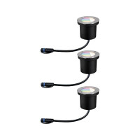 Plug & Shine LED Bodeneinbauleuchte Smart Home Zigbee RGBW Basisset IP65 RGBW+ 3x3,6W Silber