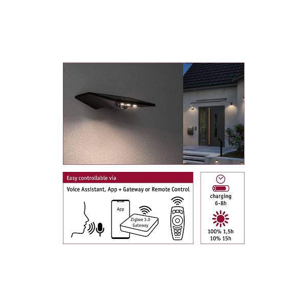 Paulmann Solar LED Hausnummernleuchte Smart Home Zigbee Yoko IP44 300,  75,95 €