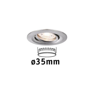 LED Einbauleuchte Nova Mini Coin Einzelleuchte schwenkbar rund 66mm 15° Coin 4W 310lm 230V 2700K Eisen gebürstet