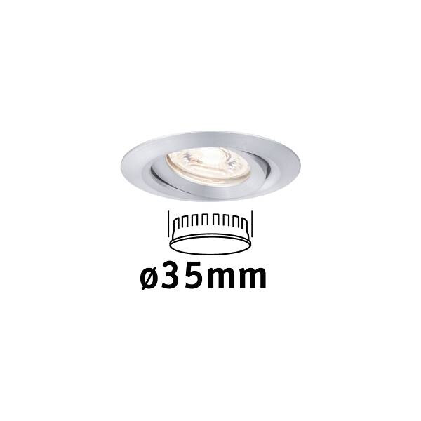 LED Einbauleuchte Nova Mini Coin Einzelleuchte schwenkbar rund 66mm 15° Coin 4W 310lm 230V 2700K Alu gedreht