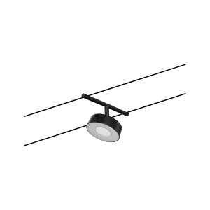 CorDuo LED Seilsystem Circle Einzelspot 180lm 5W 3000K 12V Schwarz matt Chrom