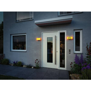 LED Hausnummernleuchte Smart Home Zigbee Sheera Dämmerungssensor insektenfreundlich IP44 276x73mm Tunable Warm 6,5W 430lm 230V Anthrazit Kunststoff