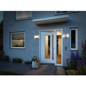 LED Hausnummernleuchte Smart Home Zigbee Sheera Dämmerungssensor IP44 276x73mm RGBW+ 6,5W 430lm 230V Anthrazit Kunststoff