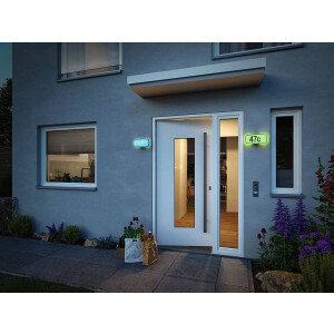 LED Hausnummernleuchte Smart Home Zigbee Sheera Dämmerungssensor IP44 276x73mm RGBW+ 6,5W 430lm 230V Anthrazit Kunststoff