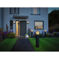 LED Außenwandleuchte Smart Home Zigbee Padea Dämmerungssensor insektenfreundlich
 IP44 198x71mm Tunable Warm 8,2W 550lm 230V Anthrazit Kunststoff