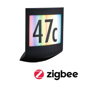 LED Außenwandleuchte Smart Home Zigbee Padea Dämmerungssensor IP44 198x71mm RGBW+ 8,2W 550lm 230V Anthrazit Kunststoff