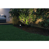 Plug & Shine LED Gartenstrahler Ito Einzelspot Horizontale Ausrichtung IP65 3000K 6W Anthrazit