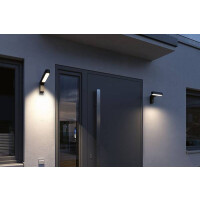 House LED Außenwandleuchte Ito Bewegungsmelder Horizontale Ausrichtung IP44 227x159mm 3000K 6W 450lm 230V 65° Anthrazit Metall Kunststoff
