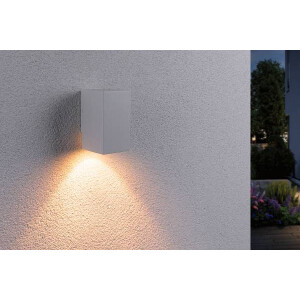 LED Außenwandleuchte Flame insektenfreundlich IP44 eckig 58x103mm 2200K 4W 265lm 230V 75° Weiß Metall