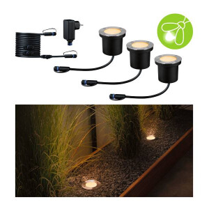 Plug & Shine LED Bodeneinbauleuchte Floor Basisset Insektenfreundlich IP67 2200K 3x4,5W Anthrazit