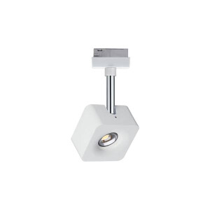 URail LED Schienenspot Cube Einzelspot 540lm 8W 2700K dimmbar 230V Weiß Chrom
