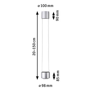 URail LED Pendel Aldan 880lm / 480lm 8,5 / 1x4,5W 2700K dimmbar 230V Chrom matt Schwarz