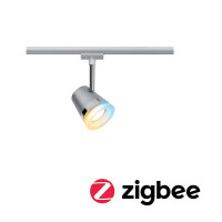 URail Schienenspot Smart Home Zigbee Cone Einzelspot inkl. Tunable White Leuchtmittel GU10 330lm 5W Tunable White dimmbar 230V Chrom matt Chrom