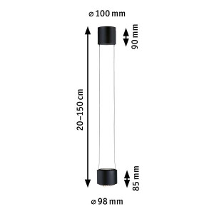 URail LED Pendel Aldan 930lm / 530lm 8,5 / 1x4,5W 4000K dimmbar 230V Schwarz matt Schwarz