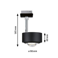 URail LED Schienenspot Aldan Einzelspot 498lm 8W 2700K dimmbar 230V Schwarz matt Chrom