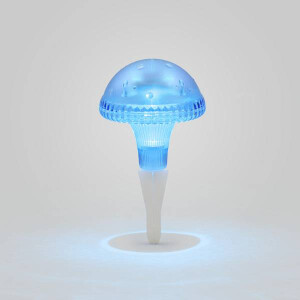 LED Solarleuchte Pilz blau, Kunststoff