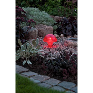 LED Solarleuchte Pilz rot, Kunststoff