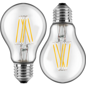 LED Filament Lampe Birnenform 7W (60W) E27 810lm WW Glas (klar), DOPPELPACK
