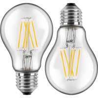 LED Filament Lampe Birnenform 7W (60W) E27 810lm WW Glas (klar), DOPPELPACK