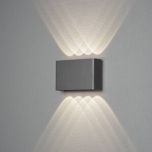 Chieri Wandl. 2x4 LED Aluminium, anthrazit, IP54