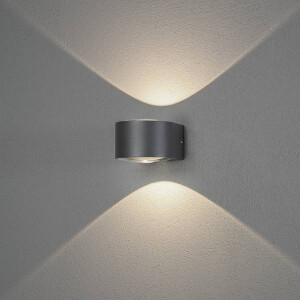 Gela LED Kristall-Linsen-Wandleuchte ab/auf anthrazit 2x6W