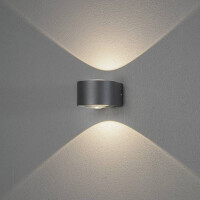 Gela LED Kristall-Linsen-Wandleuchte ab/auf anthrazit 2x6W