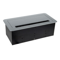INBOX MöbelEinbausteckdose mit USB RJ45 und HDMIAnschlüssen Farbe Silber Kabellänge 3 m Steckdose Schuko