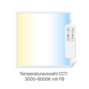 LED Panel mit Farbwechel warmweiss - kaltweiss 62x62 cm 4000K inkl. Fernbedienung
