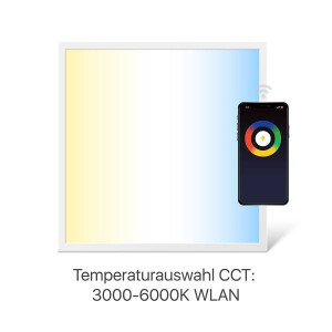 LED Panel steuerbar per APP mit Farbwechel warmweiss - kaltweiss 62x62 cm 4000K inkl. Fernbedienung