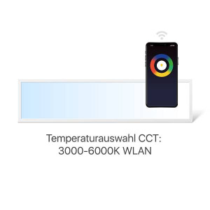 LED Panel steuerbar per APP mit Farbwechel warmweiss - kaltweiss 119,5 x 29,5 cm 4000K inkl. Fernbedienung